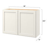 allen + roth McKeller 36-in W x 24.5-in H x 12-in D Linen Wall Fully Assembled Cabinet (Flat Panel Square Door Style)