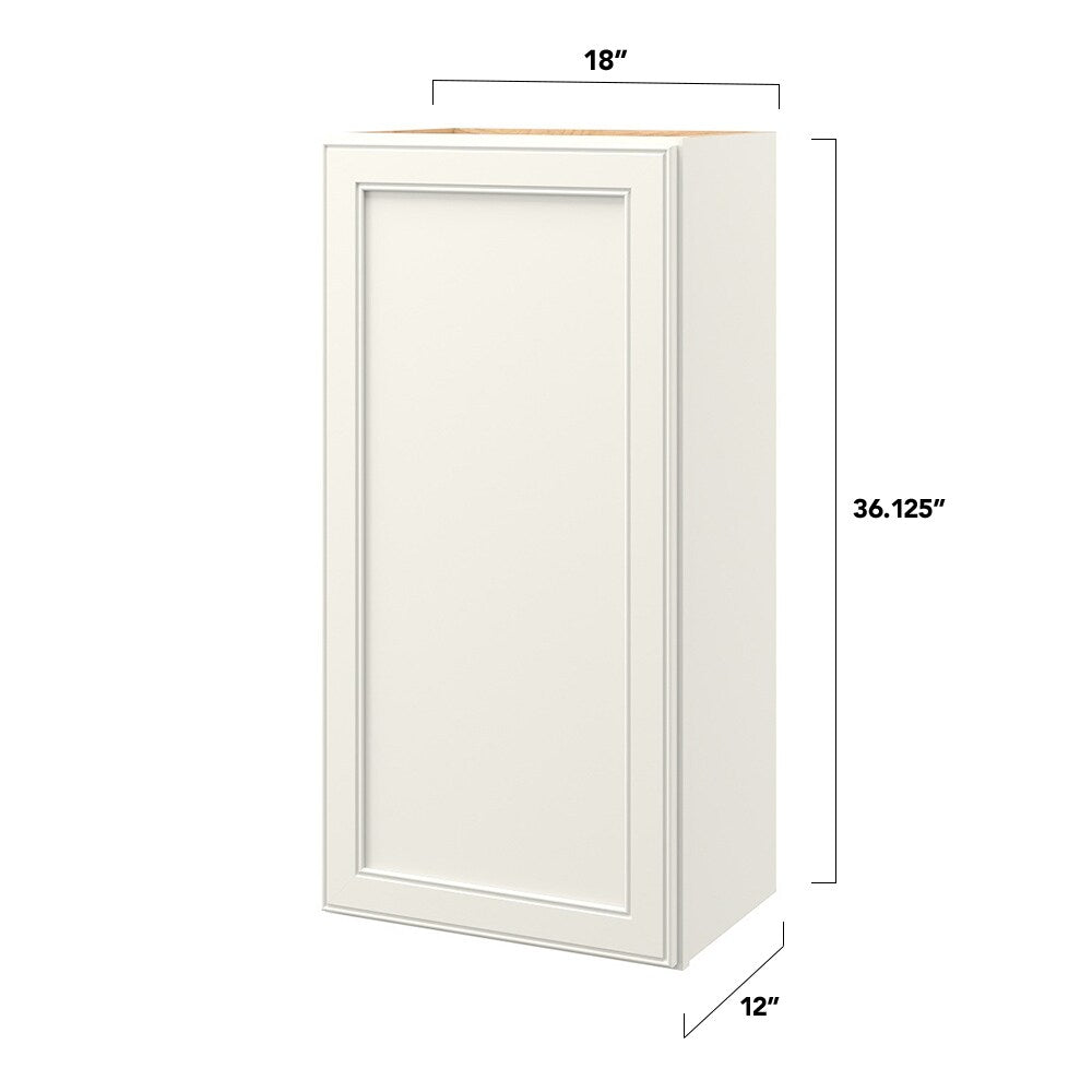 allen + roth McKeller 18-in W x 36.125-in H x 12-in D Linen Wall Fully Assembled Cabinet (Flat Panel Square Door Style)