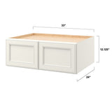 allen + roth McKeller 33-in W x 12.125-in H x 24-in D Linen Wall Fully Assembled Cabinet (Flat Panel Square Door Style)
