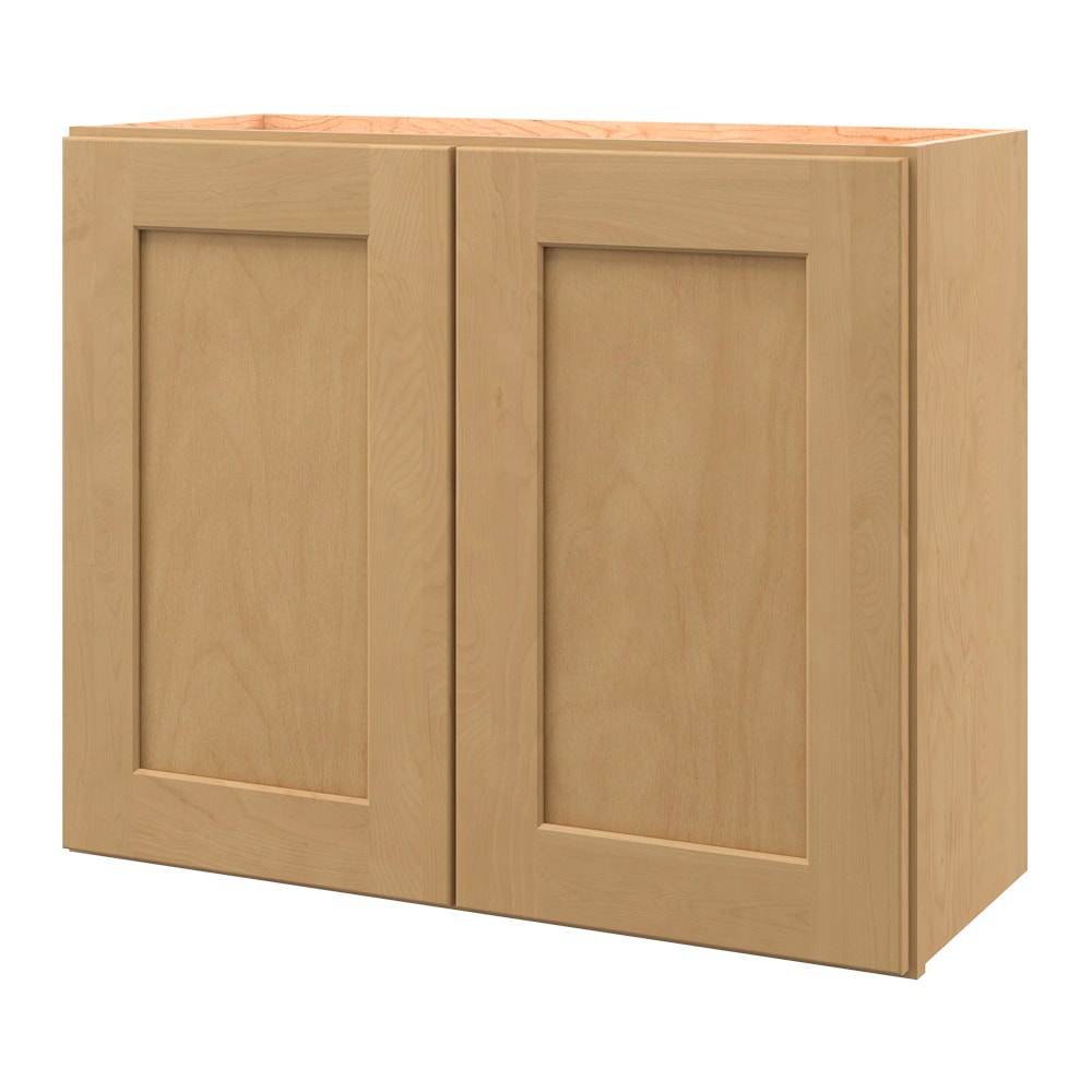 allen + roth Innsbrook 30-in W x 24.5-in H x 12-in D Rye Wall Fully Assembled Cabinet (Flat Panel Shaker Door Style)