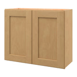 allen + roth Innsbrook 30-in W x 24.5-in H x 12-in D Rye Wall Fully Assembled Cabinet (Flat Panel Shaker Door Style)