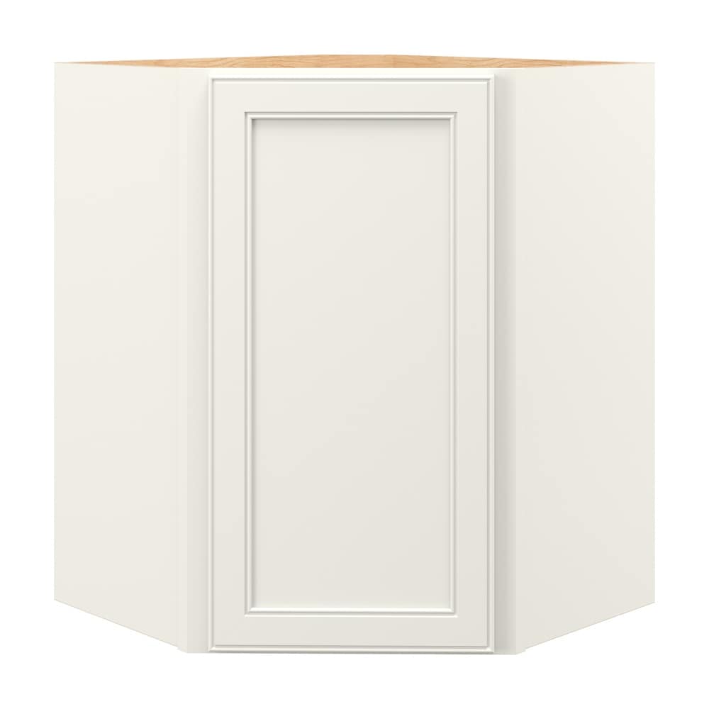 allen + roth McKeller 24-in W x 36.125-in H x 12-in D Linen Diagonal Corner Wall Fully Assembled Cabinet (Flat Panel Square Style)