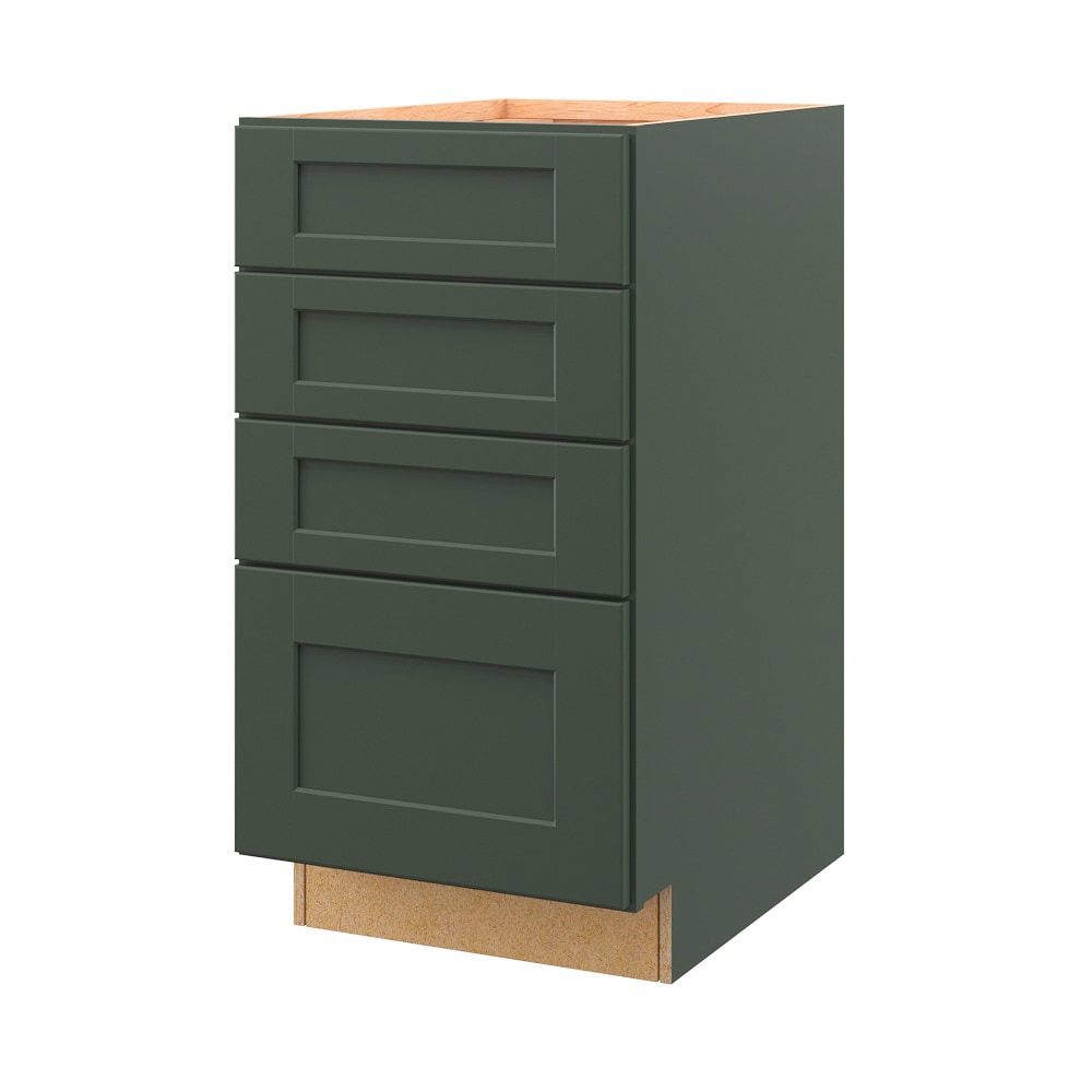 allen + roth Galway 18-in W x 34.5-in H x 24-in D Sage 4-Drawer Base Fully Assembled Cabinet (Flat Panel Style)