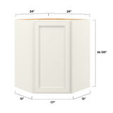 allen + roth McKeller 24-in W x 36.125-in H x 12-in D Linen Diagonal Corner Wall Fully Assembled Cabinet (Flat Panel Square Style)