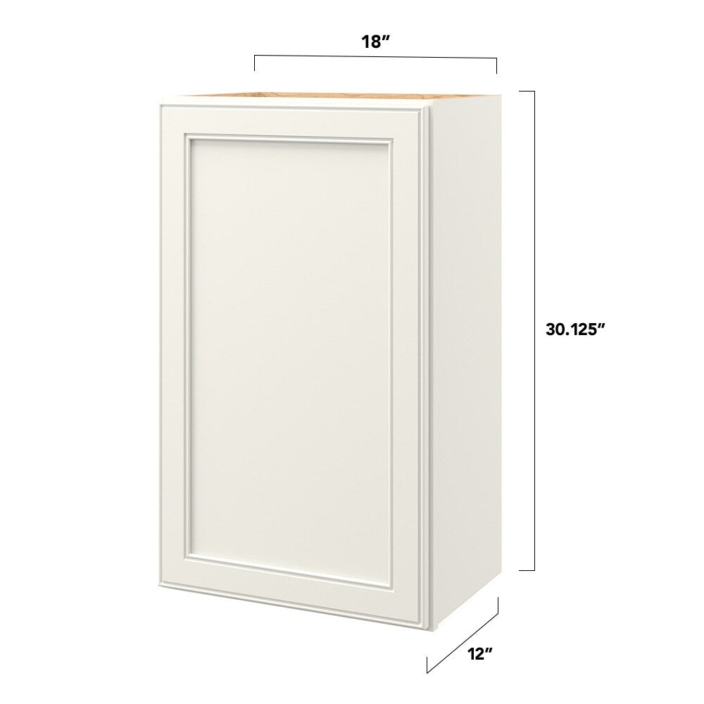 allen + roth McKeller 18-in W x 30.125-in H x 12-in D Linen Wall Fully Assembled Cabinet (Flat Panel Square Door Style)