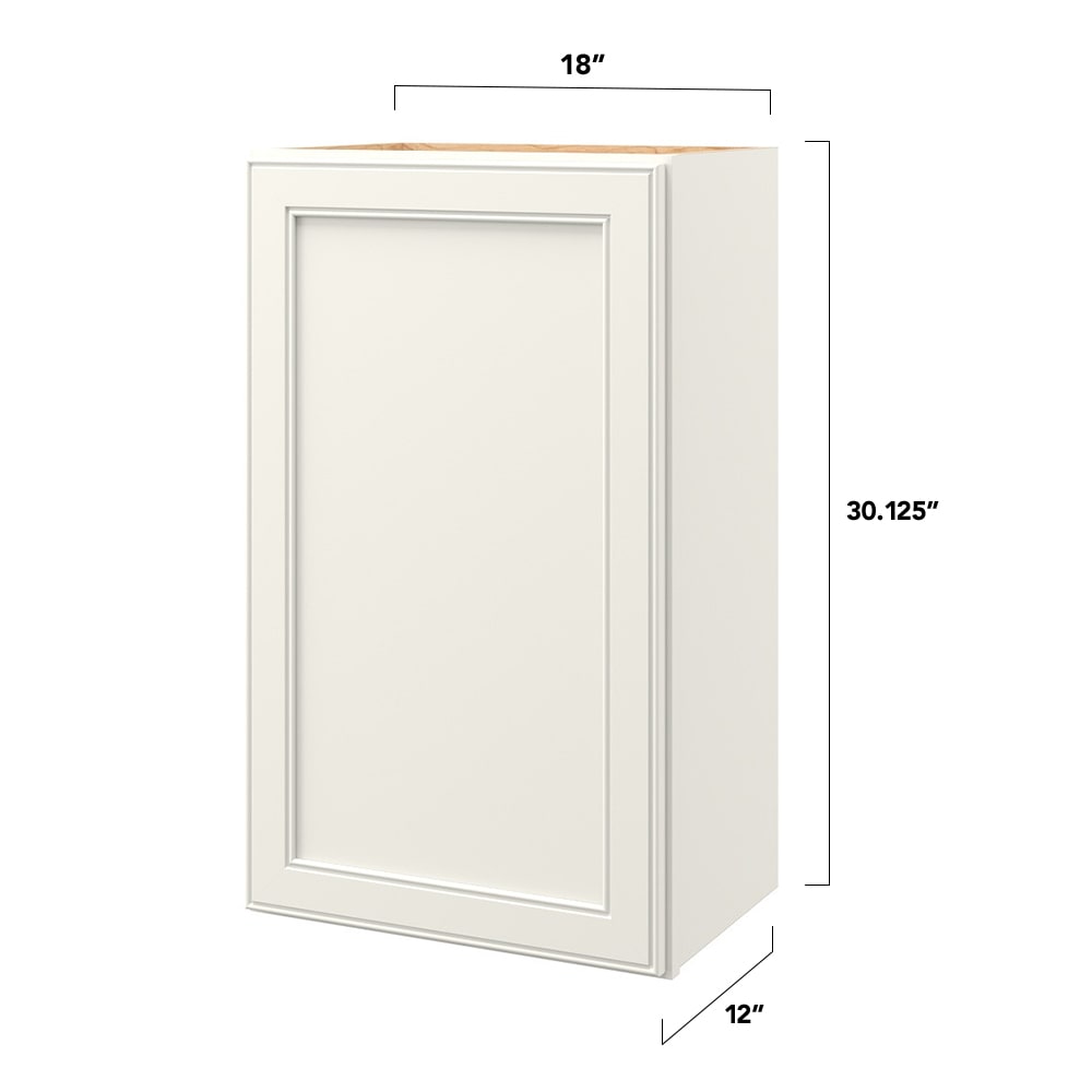 allen + roth McKeller 18-in W x 30.125-in H x 12-in D Linen Wall Fully Assembled Cabinet (Flat Panel Mitered Door Style)