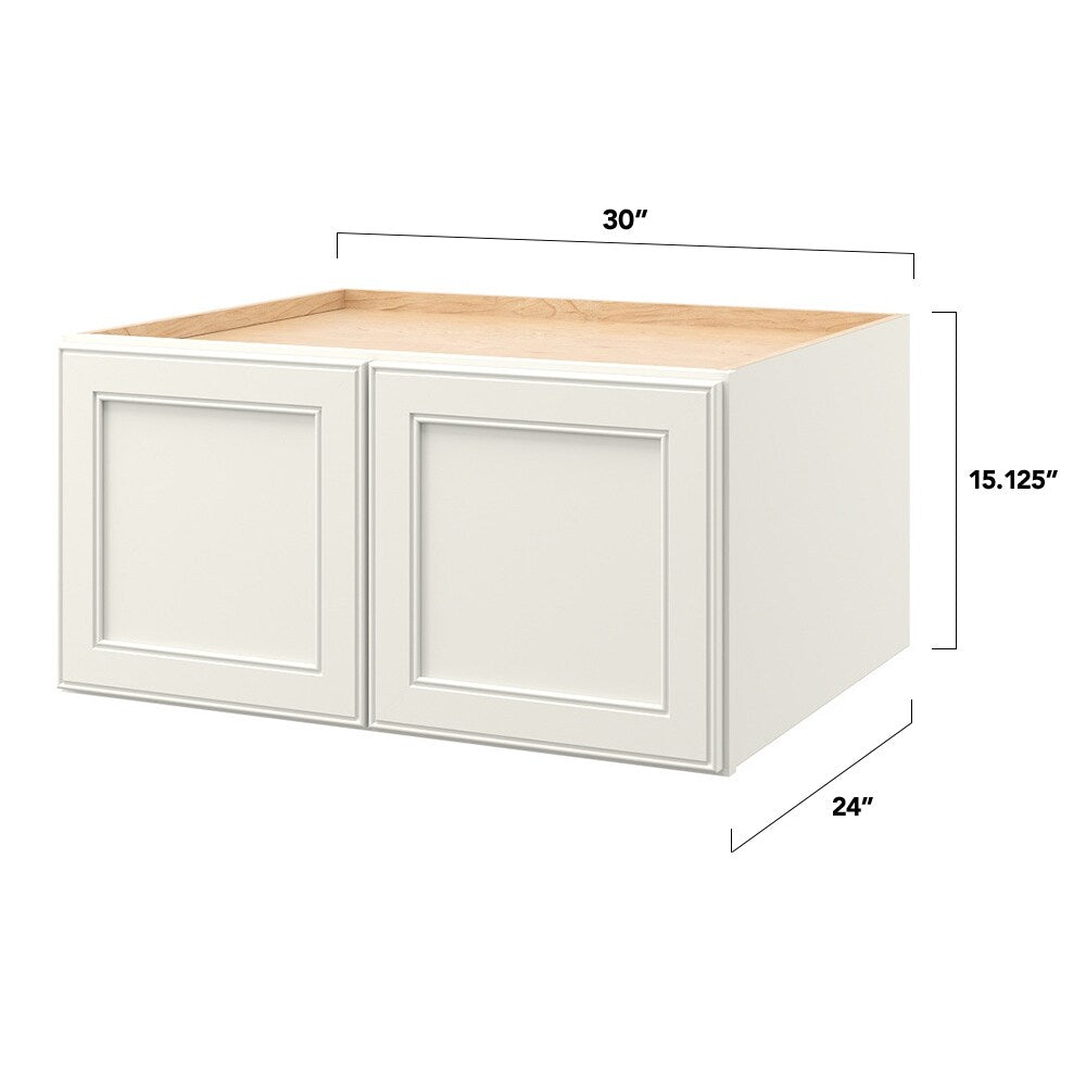 allen + roth McKeller 30-in W x 15.125-in H x 24-in D Linen Wall Fully Assembled Cabinet (Flat Panel Square Door Style)