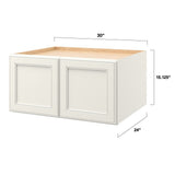 allen + roth McKeller 30-in W x 15.125-in H x 24-in D Linen Wall Fully Assembled Cabinet (Flat Panel Square Door Style)