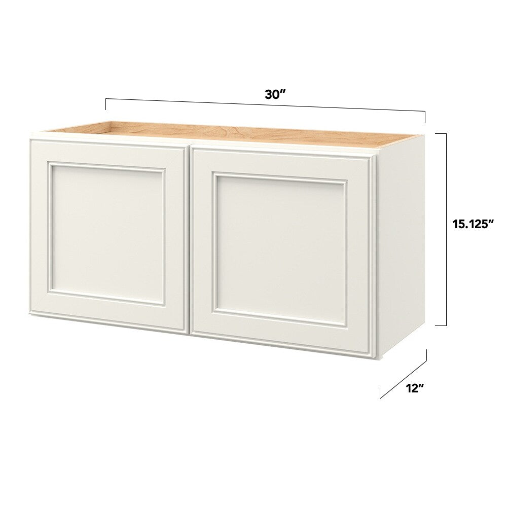 allen + roth McKeller 30-in W x 15.125-in H x 12-in D Linen Wall Fully Assembled Cabinet (Flat Panel Mitered Door Style)