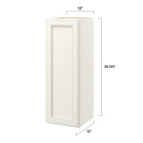 allen + roth McKeller 12-in W x 36.125-in H x 12-in D Linen Wall Fully Assembled Cabinet (Flat Panel Square Door Style)