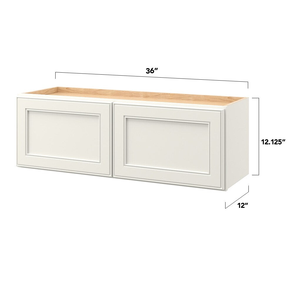 allen + roth McKeller 36-in W x 12.125-in H x 12-in D Linen Wall Fully Assembled Cabinet (Flat Panel Mitered Door Style)