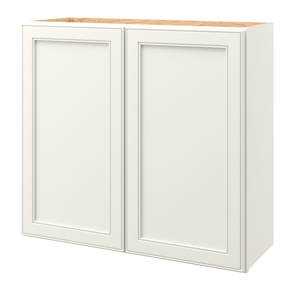 allen + roth McKeller 33-in W x 30.125-in H x 12-in D Linen Wall Fully Assembled Cabinet (Flat Panel Mitered Door Style)