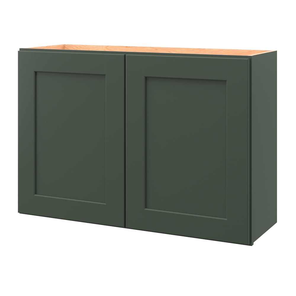 allen + roth Galway 36-in W x 24.5-in H x 12-in D Sage Wall Fully Assembled Cabinet (Flat Panel Shaker Door Style)
