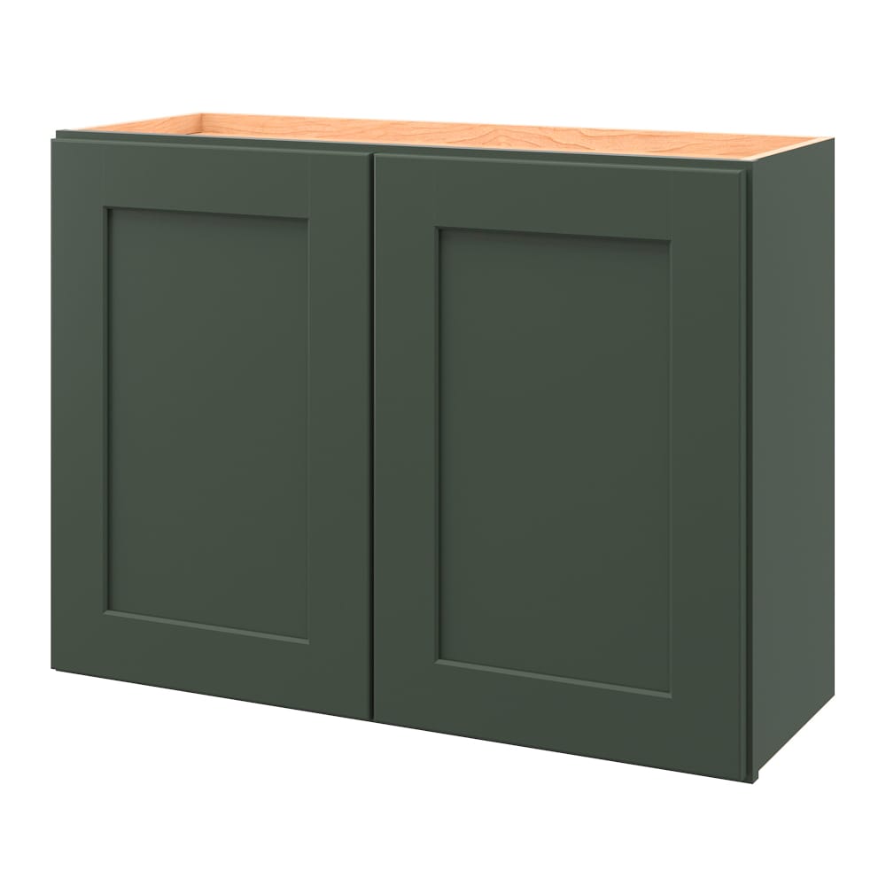allen + roth Galway 33-in W x 24.5-in H x 12-in D Sage Wall Fully Assembled Cabinet (Flat Panel Shaker Door Style)