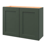 allen + roth Galway 33-in W x 24.5-in H x 12-in D Sage Wall Fully Assembled Cabinet (Flat Panel Shaker Door Style)