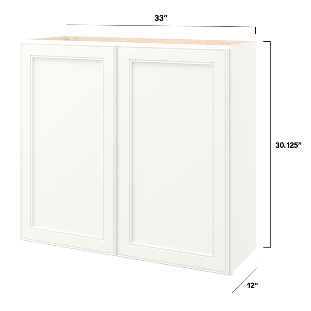 allen + roth McKeller 33-in W x 30.125-in H x 12-in D Linen Wall Fully Assembled Cabinet (Flat Panel Mitered Door Style)