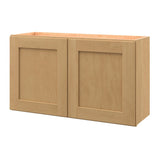allen + roth Innsbrook 36-in W x 20.625-in H x 12-in D Rye Wall Fully Assembled Cabinet (Flat Panel Shaker Door Style)