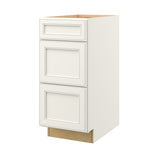 allen + roth McKeller 15-in W x 34.5-in H x 24-in D Linen 3-Drawer Base Fully Assembled Cabinet (Flat Panel Style)