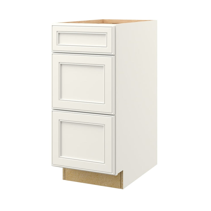 allen + roth McKeller 15-in W x 34.5-in H x 24-in D Linen 3-Drawer Base Fully Assembled Cabinet (Flat Panel Style)