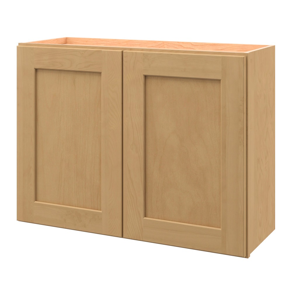 allen + roth Innsbrook 33-in W x 24.5-in H x 12-in D Rye Wall Fully Assembled Cabinet (Flat Panel Shaker Door Style)