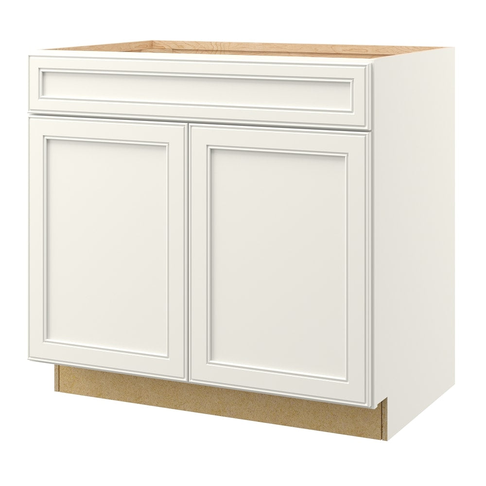 allen + roth McKeller 36-in W x 34.5-in H x 24-in D Linen Base Fully Assembled Cabinet (Flat Panel Mitered Door Style)