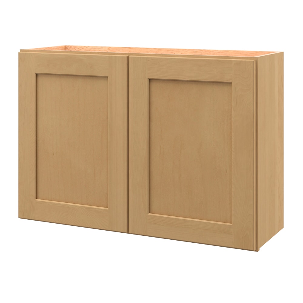 allen + roth Innsbrook 36-in W x 24.5-in H x 12-in D Rye Wall Fully Assembled Cabinet (Flat Panel Shaker Door Style)