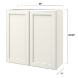 allen + roth McKeller 30-in W x 30.125-in H x 12-in D Linen Wall Fully Assembled Cabinet (Flat Panel Square Door Style)