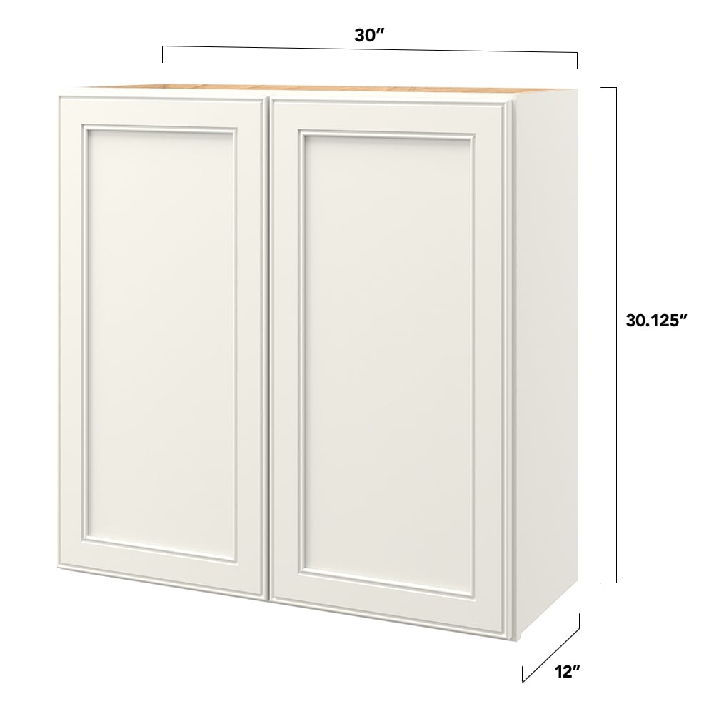 allen + roth McKeller 30-in W x 30.125-in H x 12-in D Linen Wall Fully Assembled Cabinet (Flat Panel Mitered Door Style)