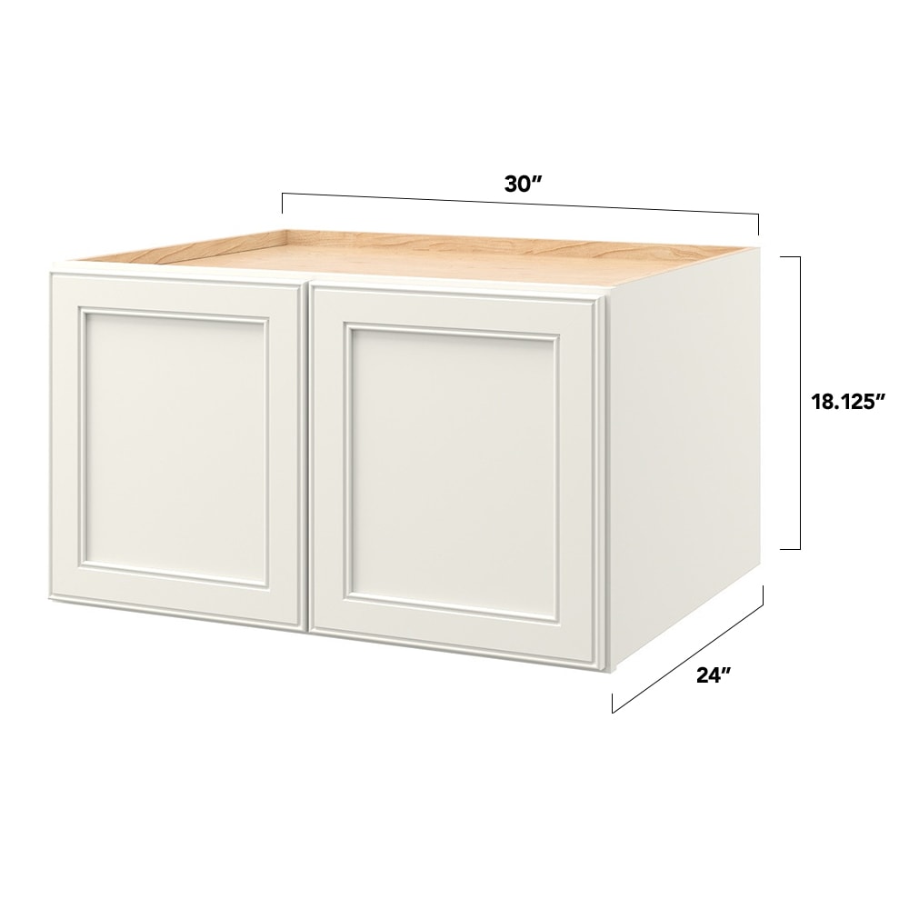 allen + roth McKeller 30-in W x 18.125-in H x 24-in D Linen Wall Fully Assembled Cabinet (Flat Panel Square Door Style)