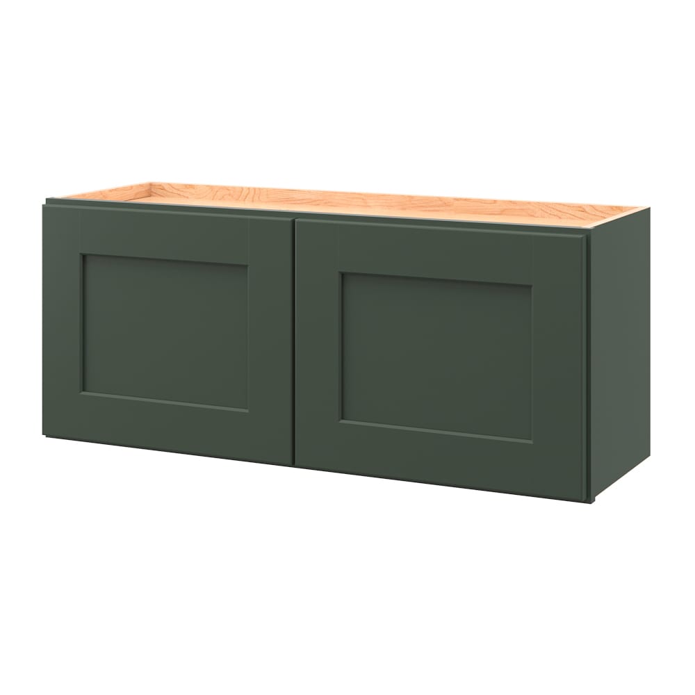 allen + roth Galway 36-in W x 15.125-in H x 12-in D Sage Wall Fully Assembled Cabinet (Flat Panel Shaker Door Style)