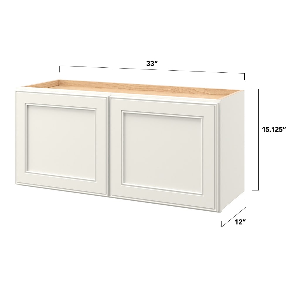 allen + roth McKeller 33-in W x 15.125-in H x 12-in D Linen Wall Fully Assembled Cabinet (Flat Panel Mitered Door Style)