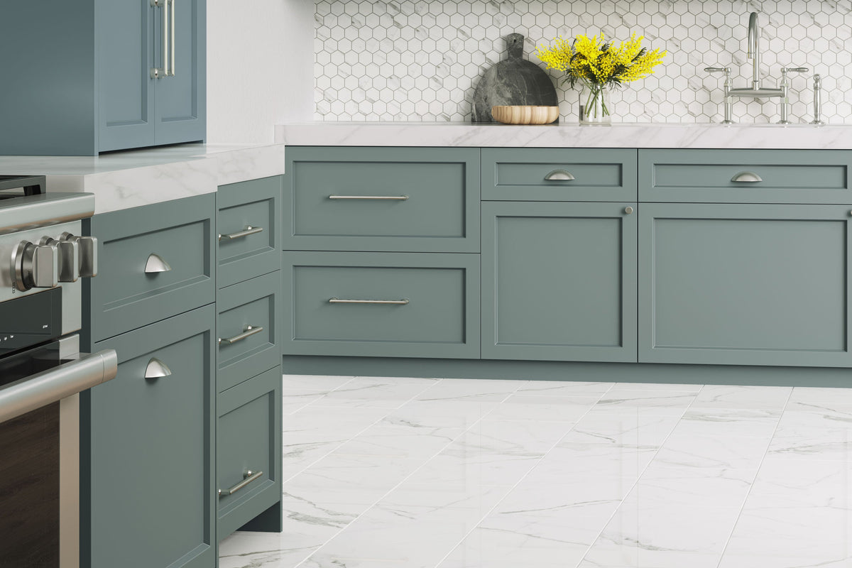 Satori Statuario 12-in x 24-in Polished Porcelain Marble-Look Floor and Wall Tile (1.93-sq ft per Piece)