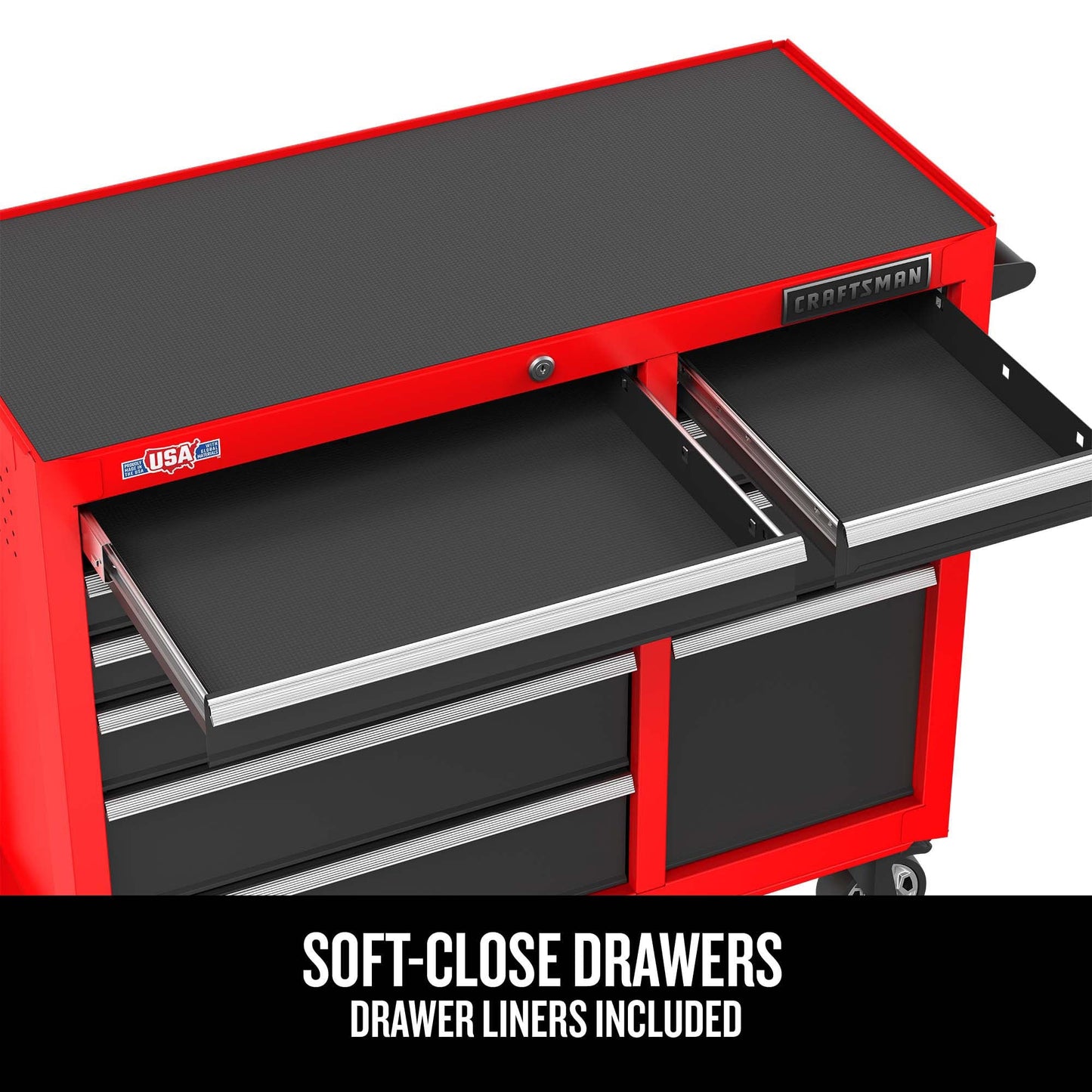 CRAFTSMAN 2000 Series 52-Inch 10-Drawer Steel Rolling Tool Cabinet - Red
