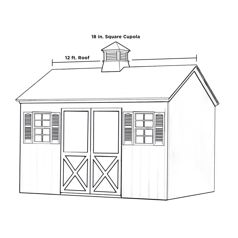 Good Directions Coventry Cupola with Copper Rooster Weathervane, 18-in x 22-in White Vinyl Cupola with 24-Gauge Copper Roof