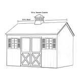 Good Directions Coventry Cupola with Copper Rooster Weathervane, 18-in x 22-in White Vinyl Cupola with 24-Gauge Copper Roof