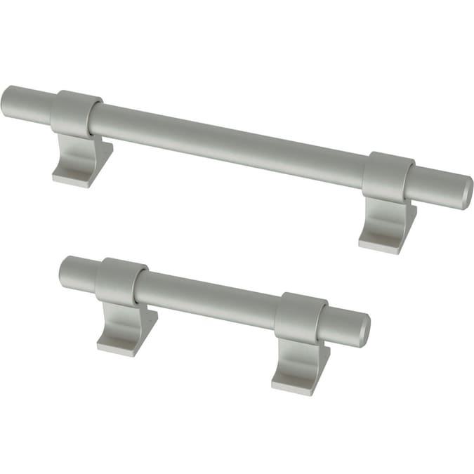 Brainerd Industrial Bar Adjusta-Pull 1-3/8-in to 4-in (35 Mm To 102 mm) Center to Center Satin Nickel (Matte) Adjustable Dual Mount Rectangular Bar Drawer Pull