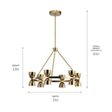 Kichler Baland 12-Light Brushed Mid-century Led Chandelier