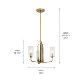 Kichler Kimrose 3-Light Brushed Vintage Chandelier