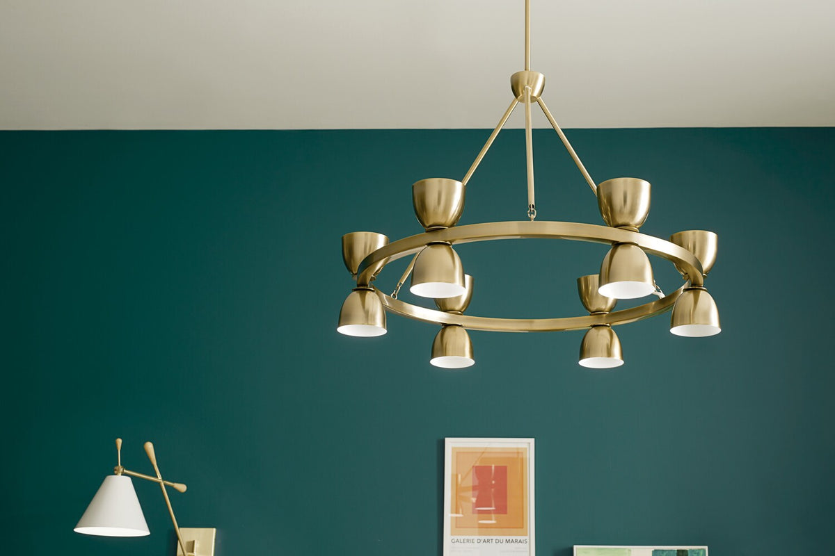 Kichler Baland 12-Light Brushed Mid-century Led Chandelier