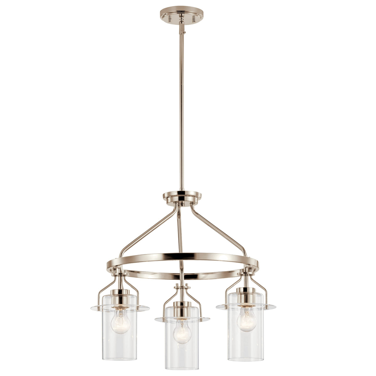 Kichler Everett 3-Light Polished Nickel Industrial Chandelier