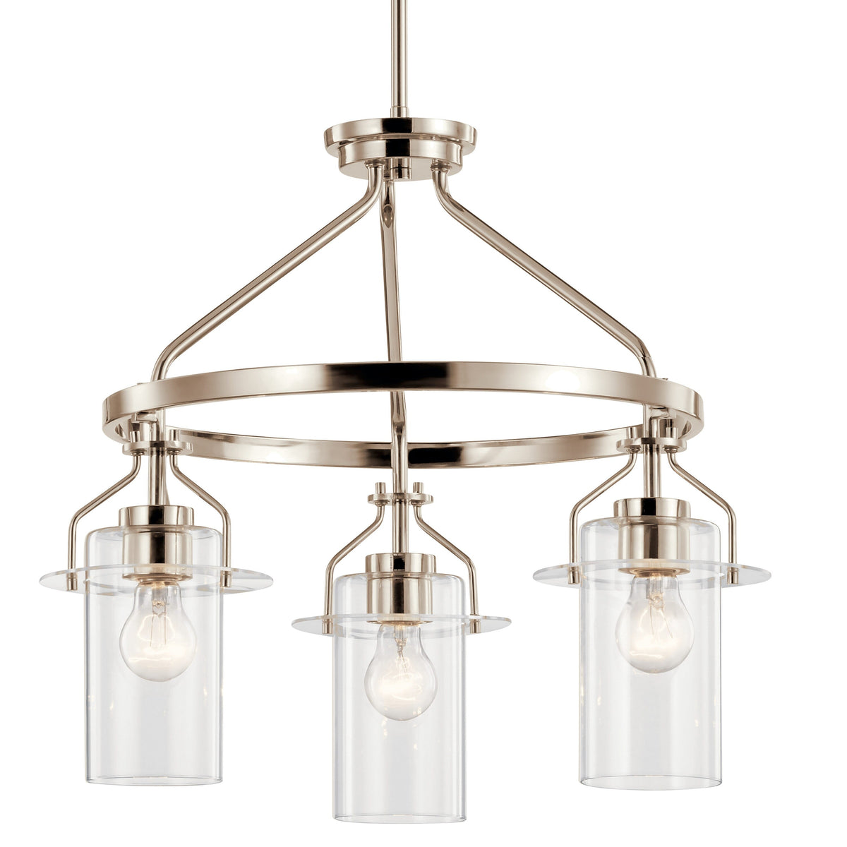 Kichler Everett 3-Light Polished Nickel Industrial Chandelier