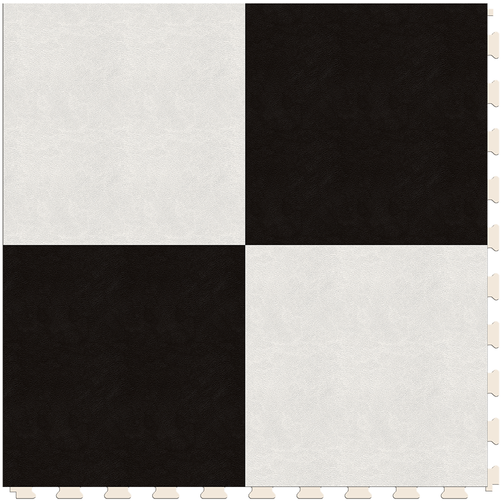 Perfection Floor Tile SodaPop Shoppe Black and White 20-in x 20-in Water Resistant Interlocking Luxury Flooring (16.7-sq ft)