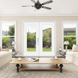 JELD-WEN 72-in x 80-in 4-9/16-in Low-E Primed Steel French Right-Hand Inswing Double Patio Door
