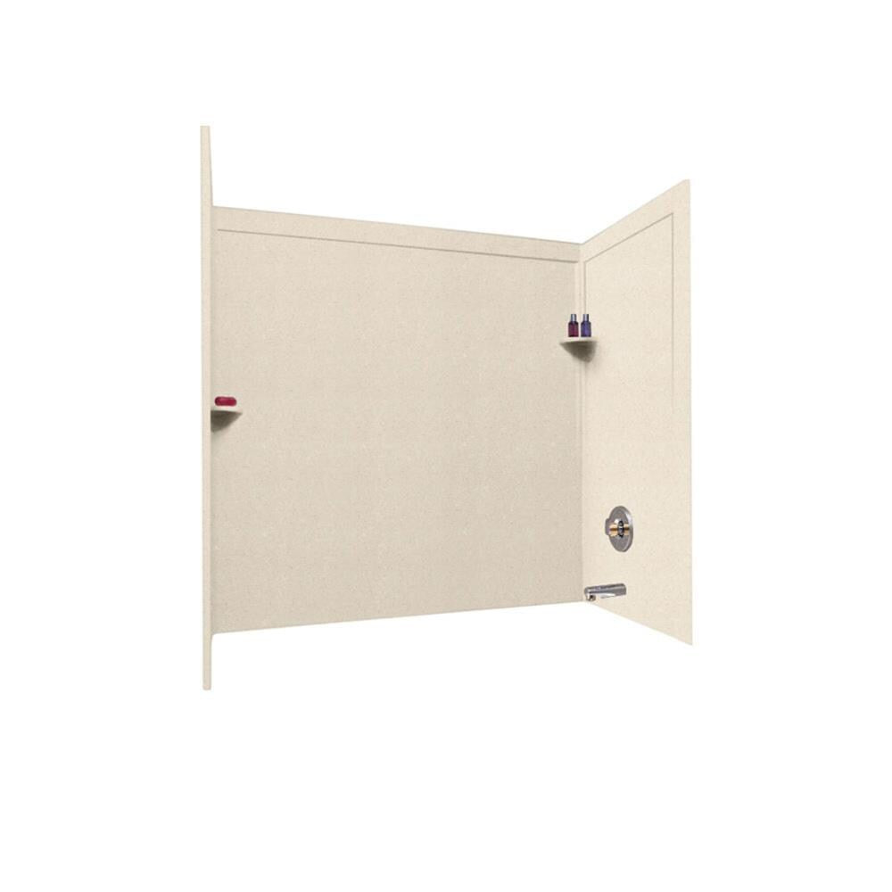 Swan 33-1/2 in. x 60 in. x 60 in. 3-Piece Easy Up Adhesive Tub Wall, Tahiti Sand