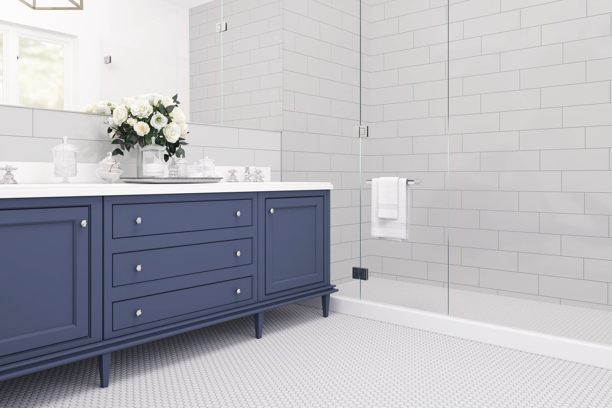 Satori Hudson Mist 4-in x 12-in Glossy Ceramic Subway Wall Tile (0.32-sq. ft/ Piece)