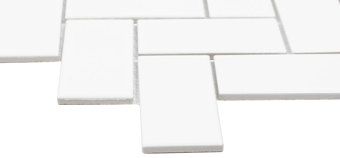 Satori Hudson 11-in x 11-in Glossy Porcelain Subway Mosaic Wall Tile (0.79-sq. ft/ Piece)