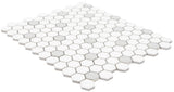 Satori Hudson Brilliant White and Gray 10-in x 12-in Matte Porcelain Hexagon Mosaic Floor and Wall Tile (0.82-sq. ft/ Piece)