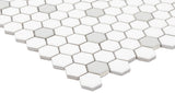 Satori Hudson Brilliant White and Gray 10-in x 12-in Matte Porcelain Hexagon Mosaic Floor and Wall Tile (0.82-sq. ft/ Piece)