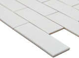 Satori Hudson Mist 12-in x 12-in Glossy Porcelain Subway Mosaic Wall Tile (0.94-sq. ft/ Piece)