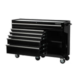 61 in. W x 18 in. D x 6-Drawer Tool Chest Rolling Cabinet in Black